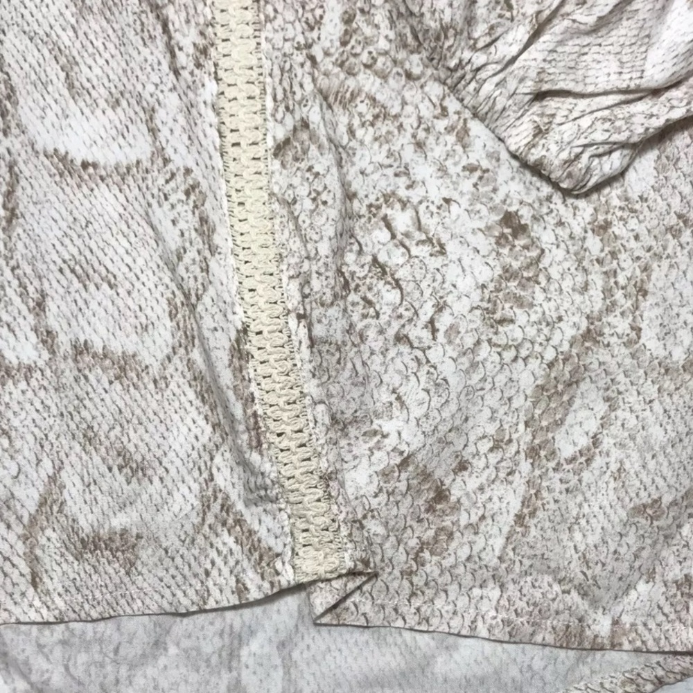 Anthropologie Mini Dress Tunic Coverup Camilla Snake Print Crochet Henley NEW M - Picture 13 of 16